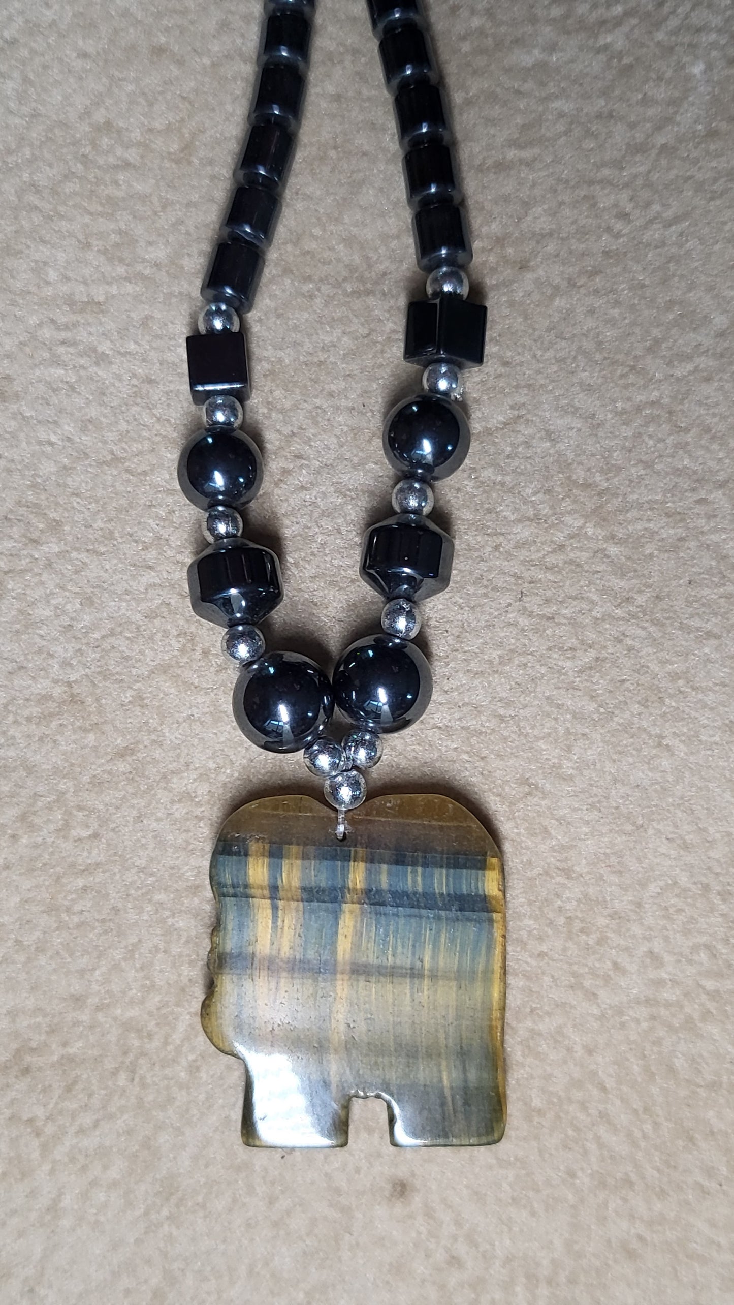 Hematite Gemstone Necklace / Tiger's Eye