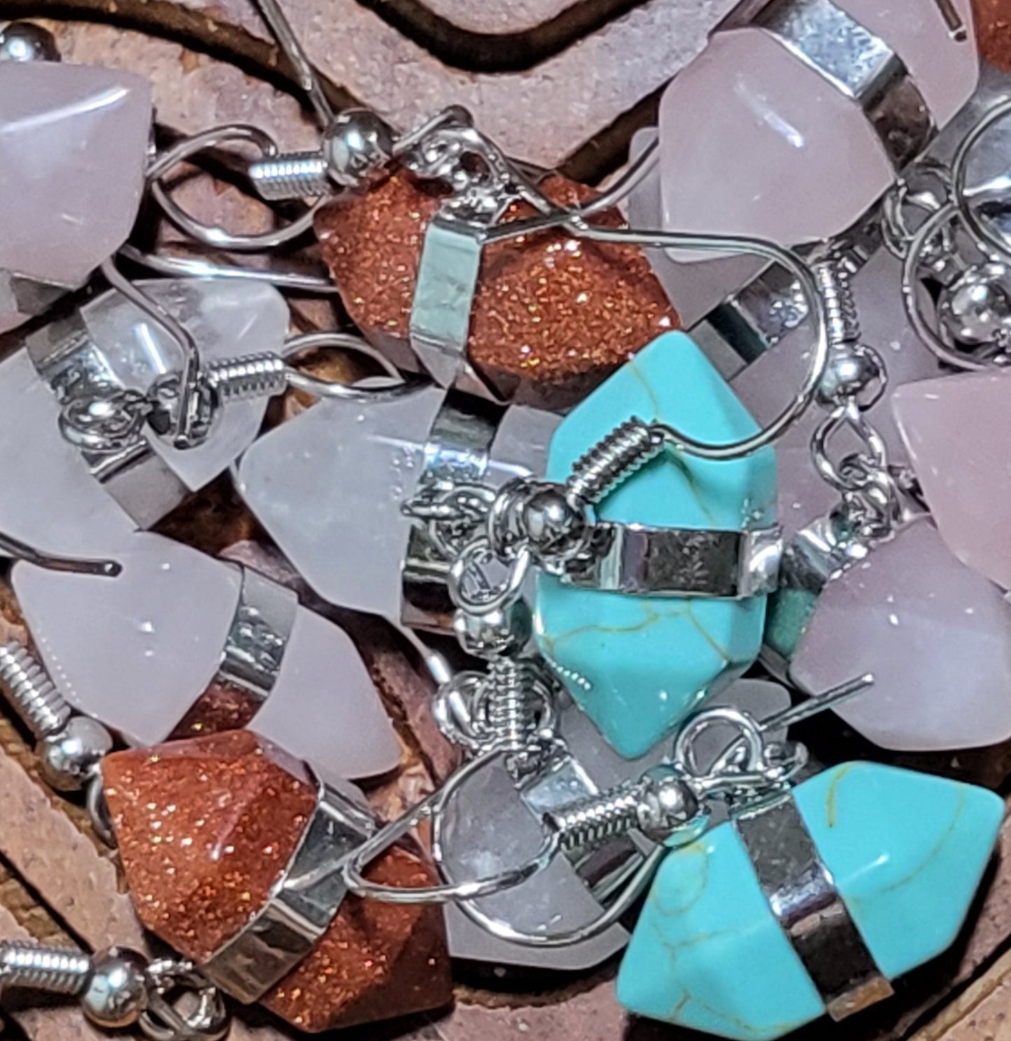 Earrings Blue Howlite